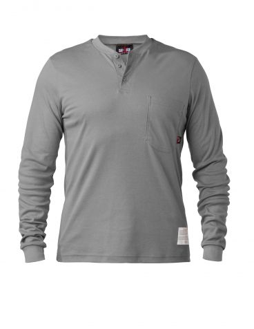 6 Oz FR Cotton Button Front Henley